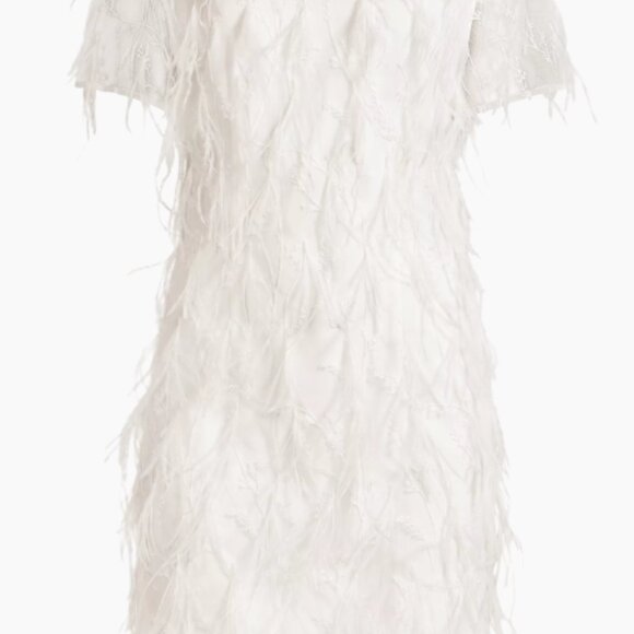 Milly Rana Feather Shift Wedding Bridal Rehearsal Dinner NWT Casual Bride - Picture 3 of 7